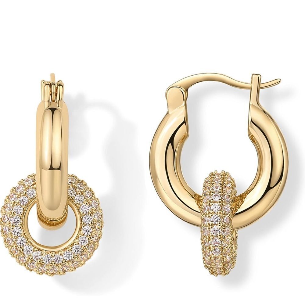 NEW 14k Gold Plated Elegant Gold Hoop Earrings